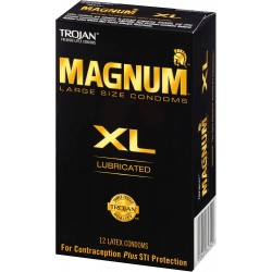 MAGNUM XL TROJAN CONDONES PRESERVATIVOS EXTRA GRANDE 1 CAJA 12 CONDONES